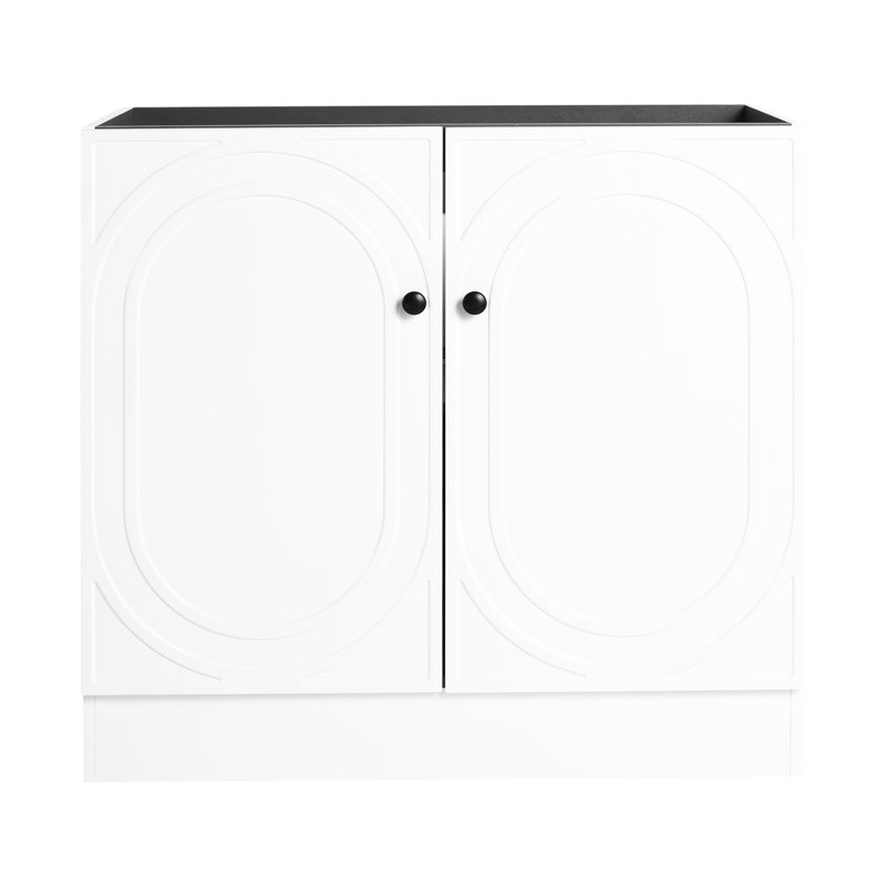 Commode de salle de bain blanche en contreplaqué 36 po - Portes à fermeture douce, meuble-lavabo autoportant moderne avec portes