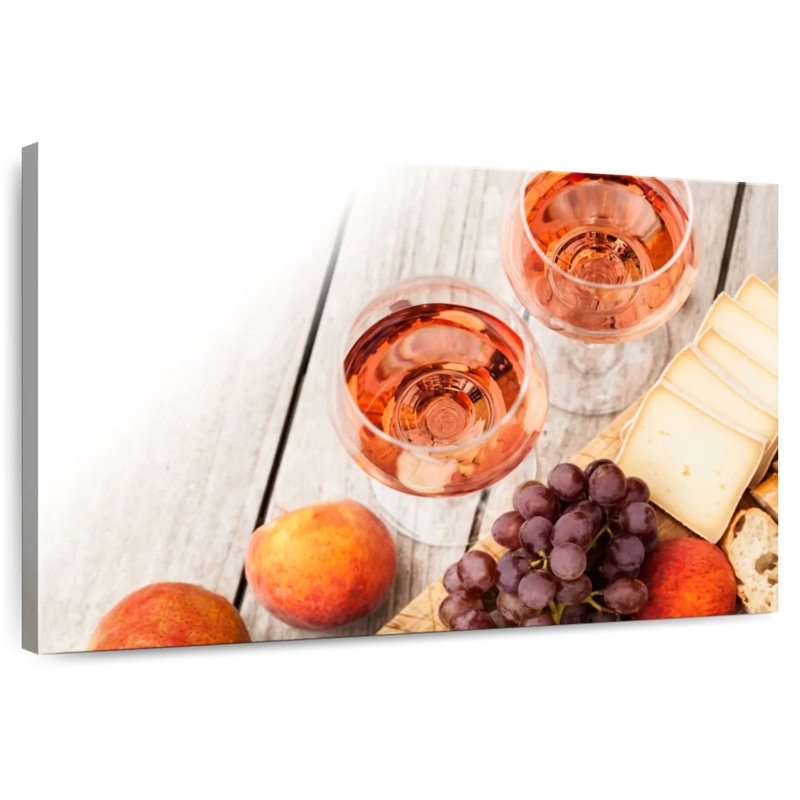 Charcuterie Yarlin et vin rosé, H 16 po x l 24 po