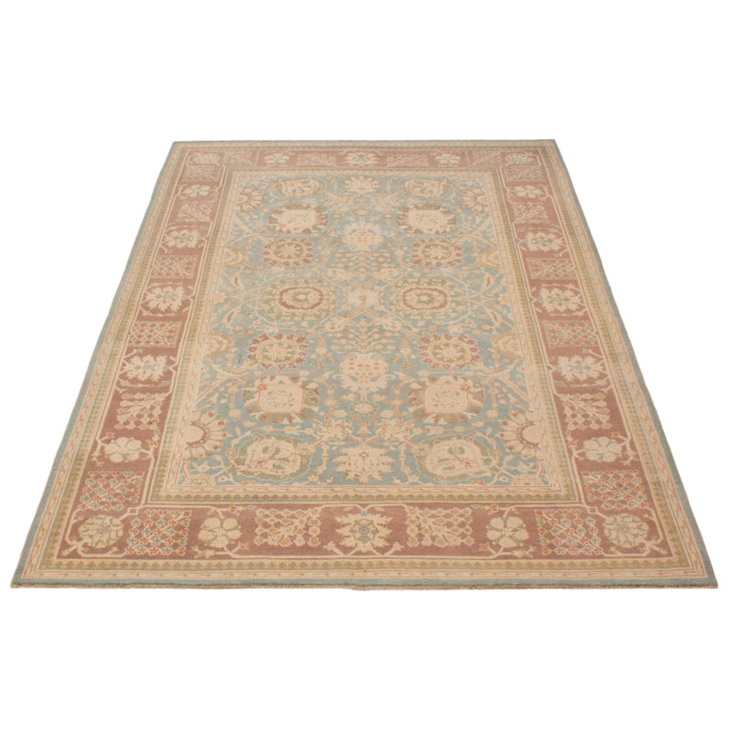 Tapis bleu nouvel âge en laine 6 pi 3 po x 8 pi 11 po Akayden