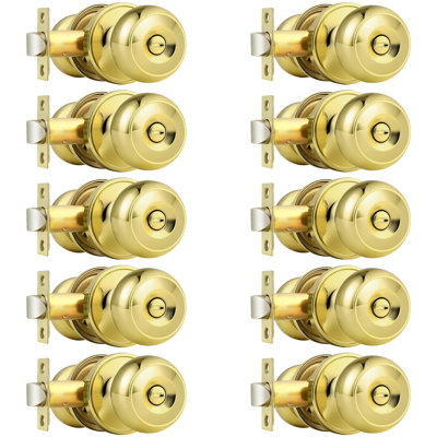 Privacy Door Knobs with Round Rosette, Keyless Lock