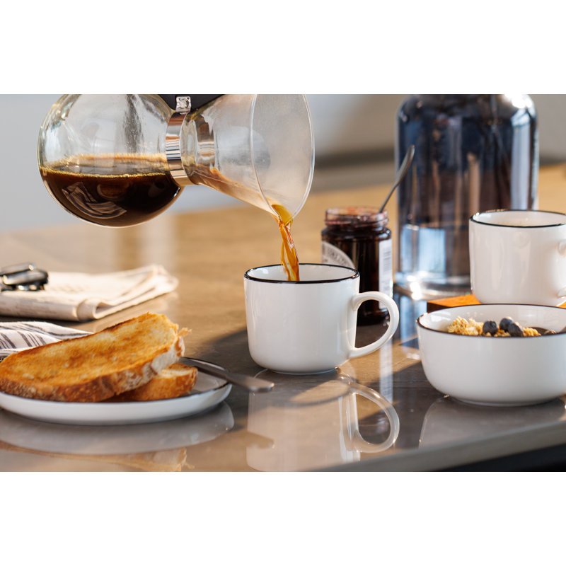 Mikasa Limestone Porcelain Mugs, 360ml, White