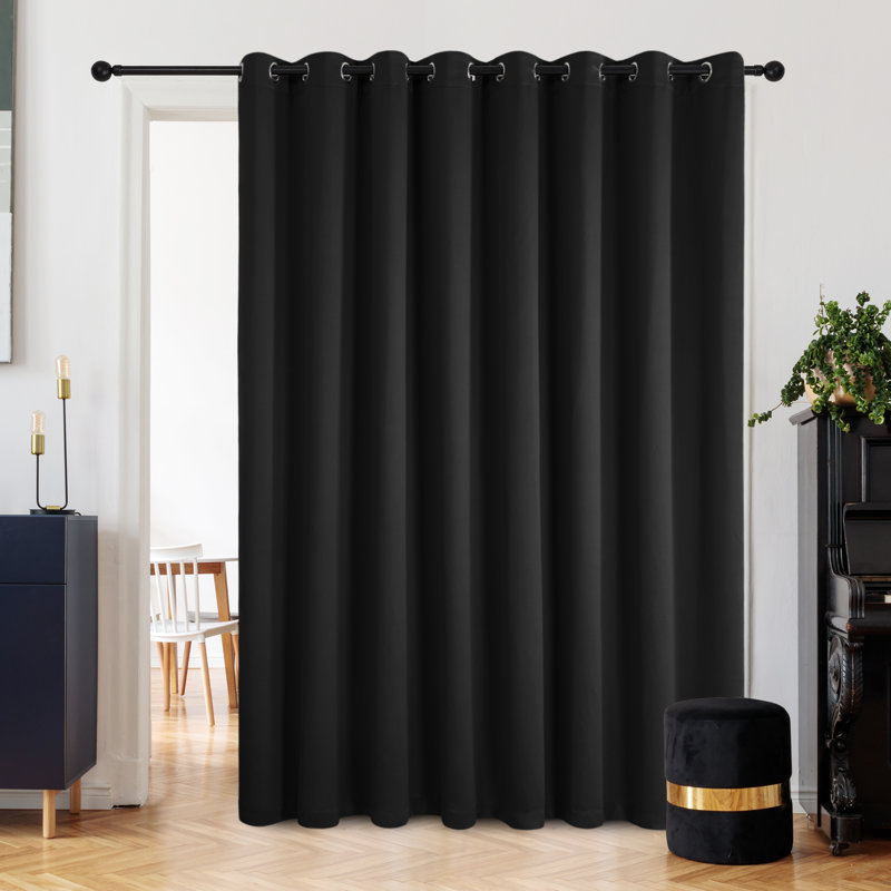 Blackout Curtain Single Panel, `100" W x 84" L, Black