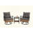 Outdoor Swivel Rocker Chairs Set 3 Piece With 1 Table And 2 Rocking & Swivel Chairs Support 350Lbs Wicker Outdoor Furniture Patio Conversation Set