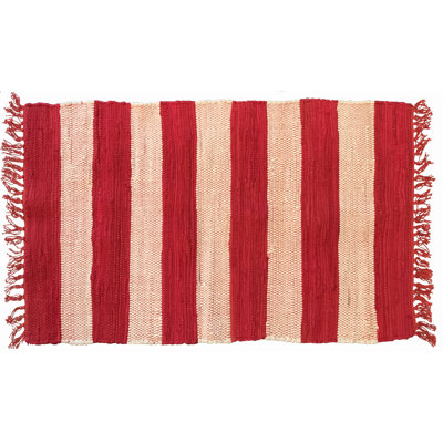 Tapis zone rayée en rouge Bruno