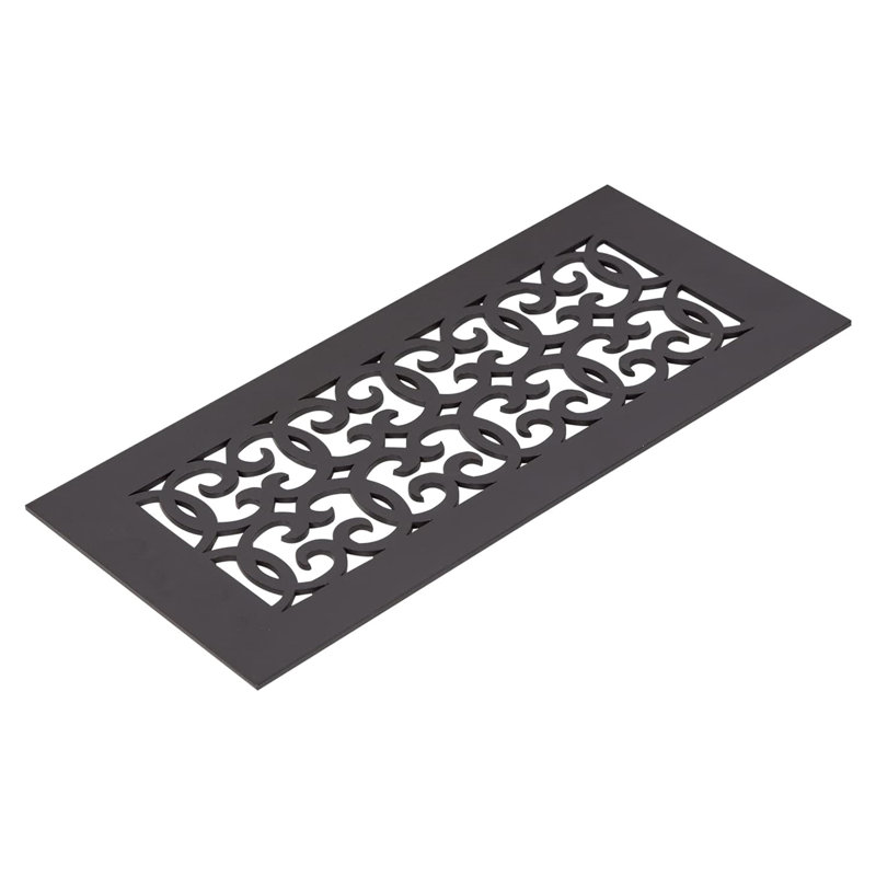 Grille d'aération Reggio Registral Versailles sans trous de fixation et rebord inférieur, Bronze huilé, 4 po x 10 po
