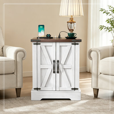 Tillia with Charging Station, Adjustable Shelf and Barn Doors