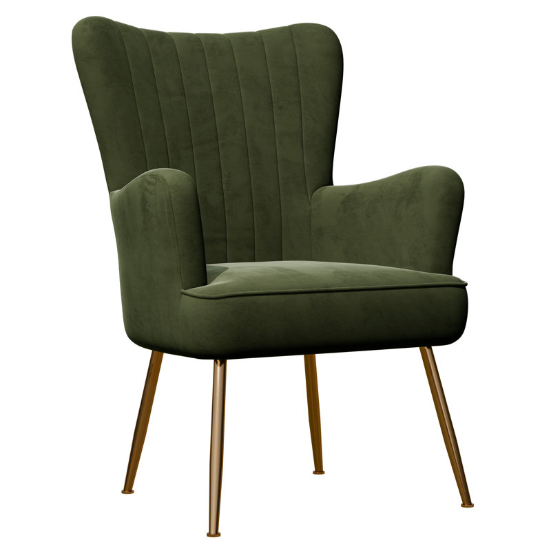 Dreshertown Upholstered Armchair, Moss Green Polyester