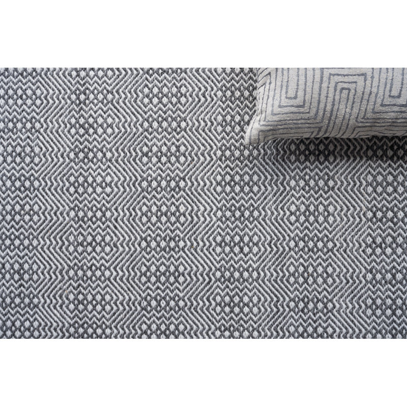 Echo Geometric Area Rug in Ivory, Rectangle 3' x 5'