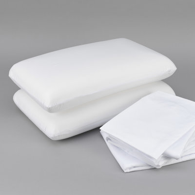 Queen Bedding Bundle With Cooling Technology - 2 Pillow Cases, Flat Sheet, Fitted Spill- Mattress Protector Collection For Size Bed Pillows, Sheets, A Deep Sleep