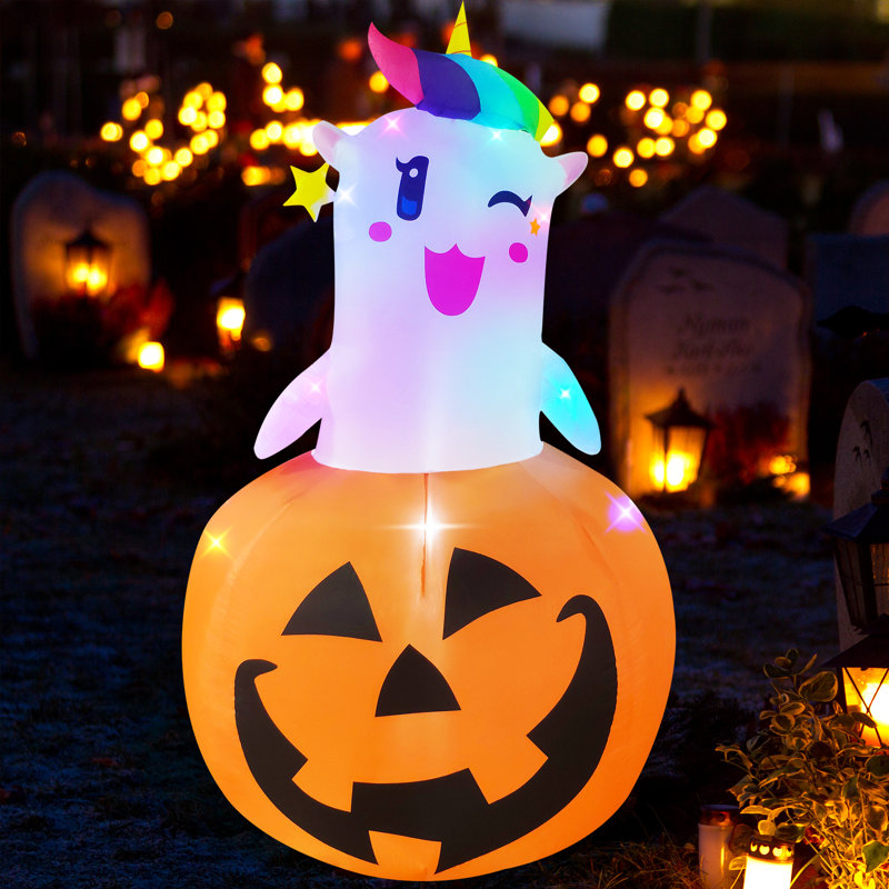 Licorne gonflable en citrouille