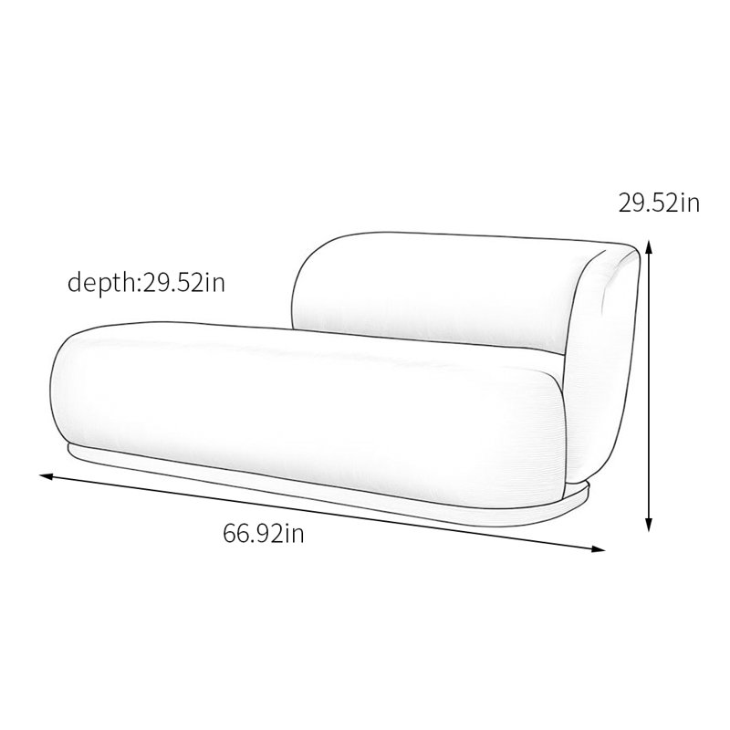 Chaise haute en éponge haute résilience, Accoudoir à droite (vu de face)
