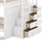 Lit superposé double avec lit gigogne et escalier-118032715