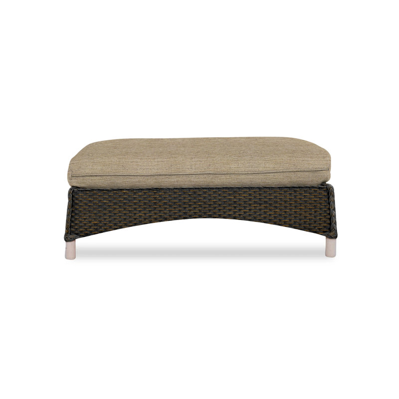 Mandalay Outdoor Ottoman, Decorline Navy, Mink