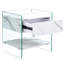 Bedside Table With Drawer Storage - Tabletop, Transparent Tempered Glass Sides, Stable Structure For Home Living, Ideal Interior Containing Material Surface, On Quick Setup, Suitable Different Living