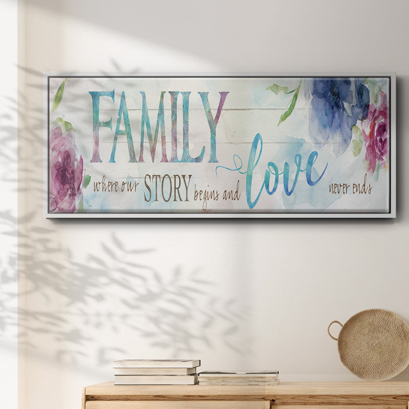 Family Love Story - toile encadrée, H 8 po x l 20 po