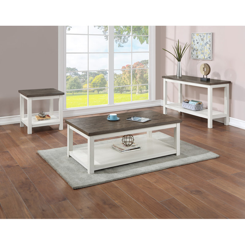 Table de bout avec table de bout rectangulaire et meubles de salon en bois