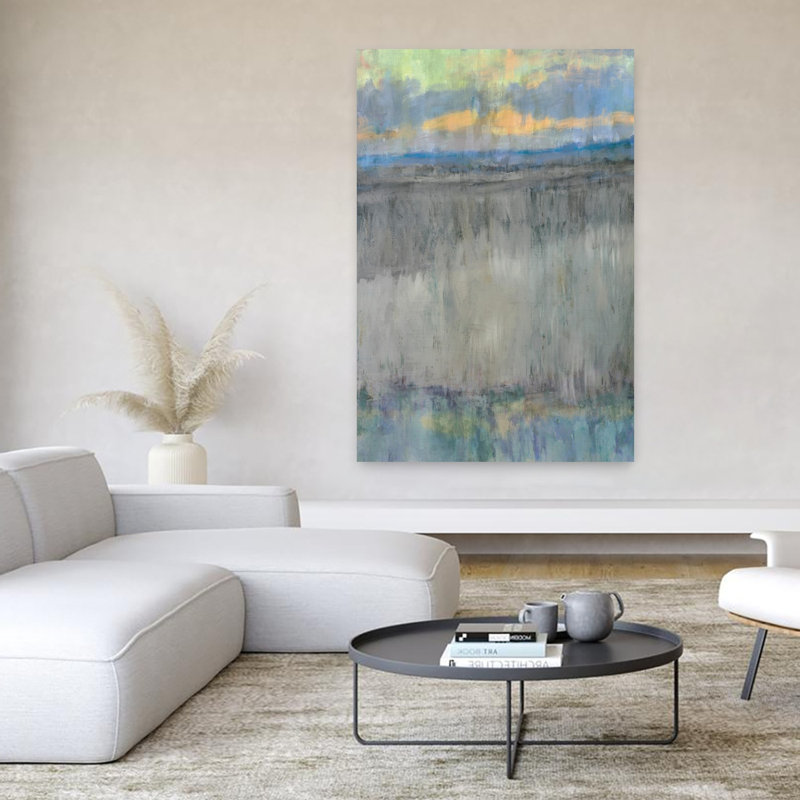 Down By The Bay, art abstrait de paysage côtier, H 40 po x l 60 po