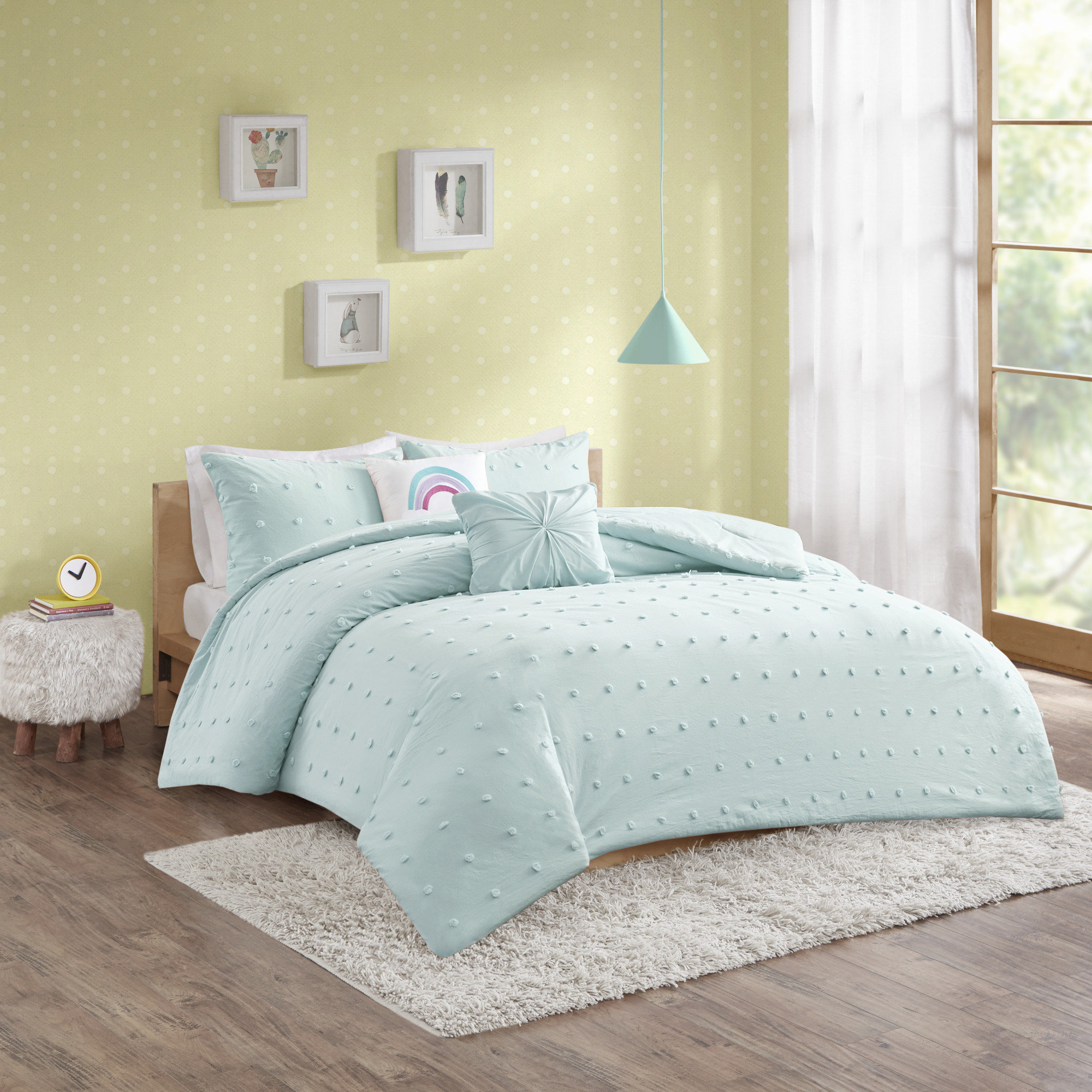 Shop Kasey 5 Piece Reversible Comforter Set Aqua, Comforters & Blankets