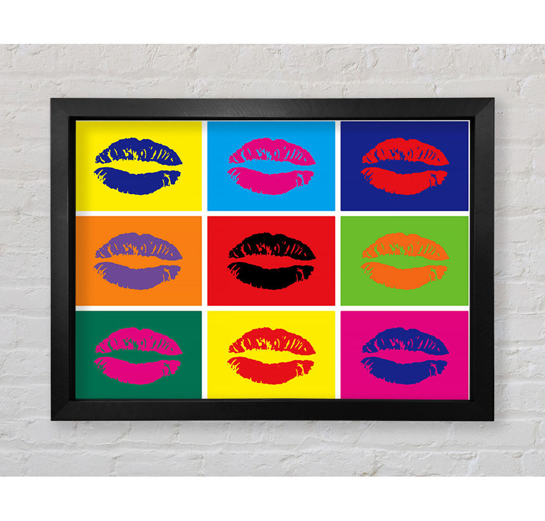 Lippen Pop Art - Einzelne Bilderrahmen Kunstdrucke