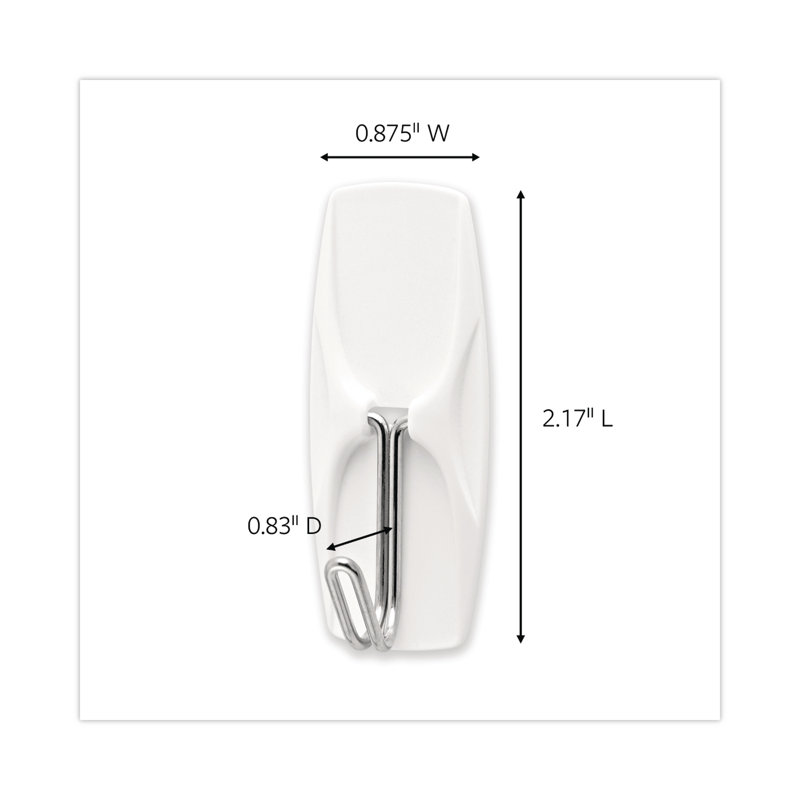 White Medium Self-Adhesive Metal and Plastic Hooks
