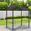Auvent en acier durable et pavillon de jardin avec tablettes, abri barbecue moderne