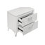 Ensemble de chambre à coucher 3 pièces Marisol Eastern King avec tête de lit à DEL, fini blanc lustré, commode et table de chevet inclus