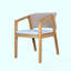 Ensemble repas d'extérieur 7 pièces avec table en bois et 6 chaises en corde de bois
