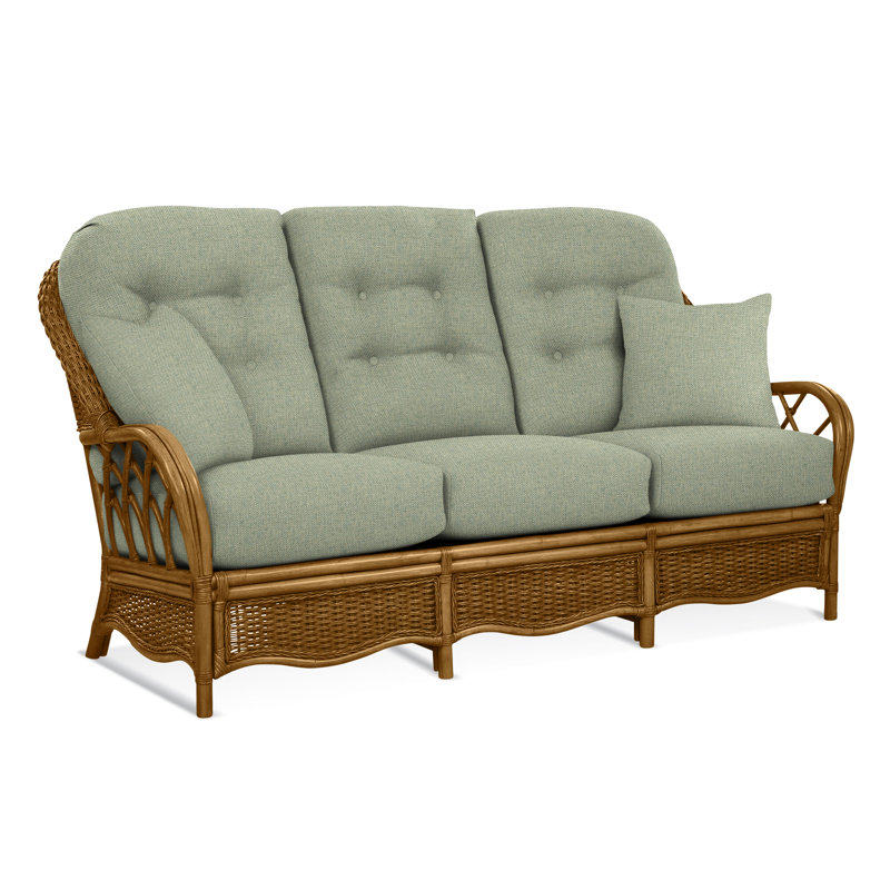 Everglade Sofa, Green Performance Fabric; 0851-54, Havana