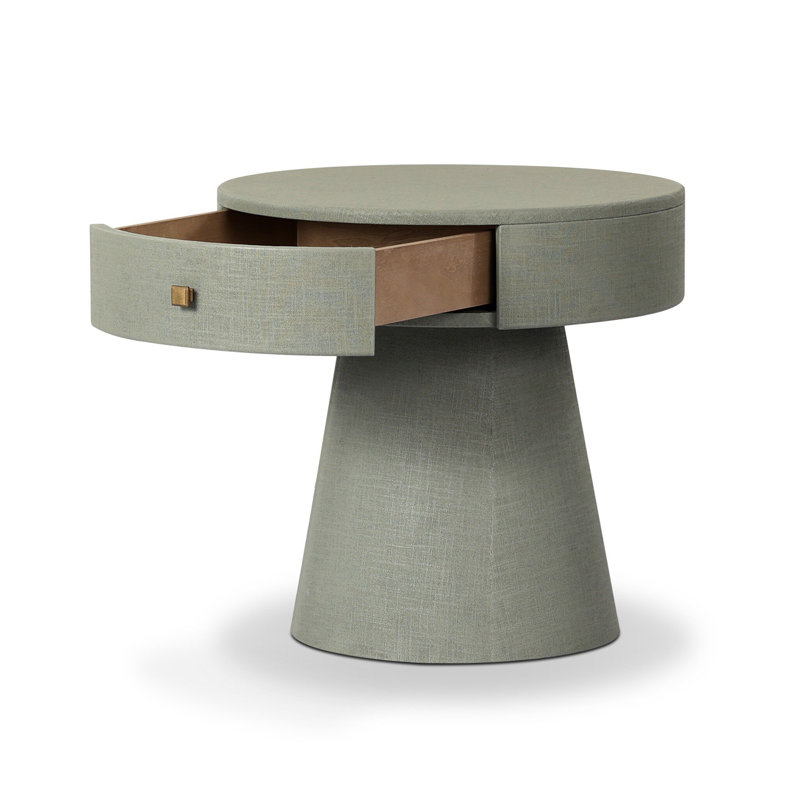 Chiro Nightstand-Black Linen, Laurel Sage
