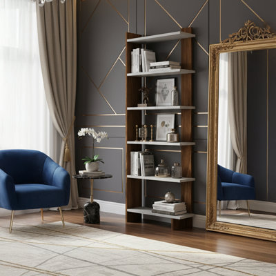 67" H x 18.4" W Geometric Bookcase
