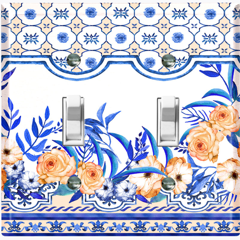 Patterned 2 - Gang Toggle Light Switch Standard Wall Plate