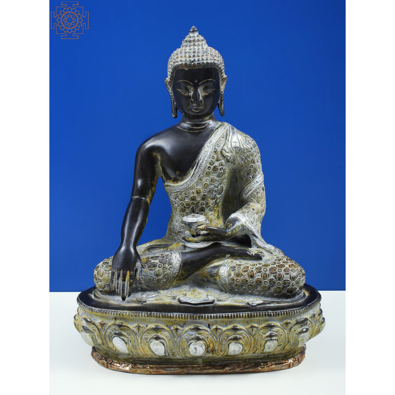 Figurine Bouddha assis dans Bhumisparsha