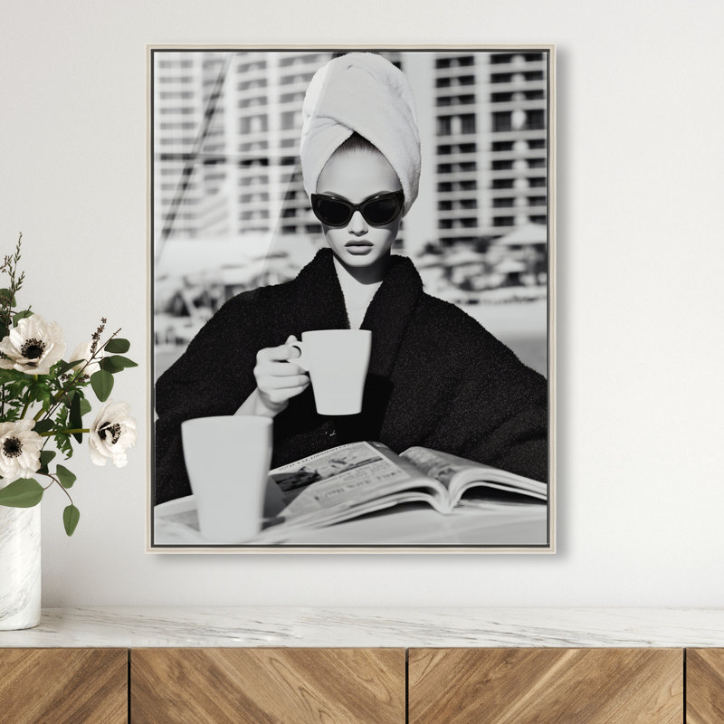 Cinematic Sip Print, 31"H x 25"W, Silver Floater Frame