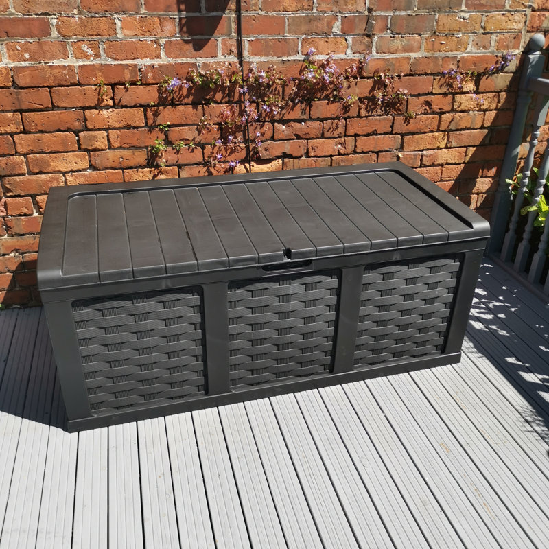 Samuel Alexander 158cm W Plastic Lockable Deck Box in Grey