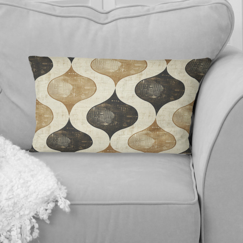 Coussin lombaire brun et beige Ogee
