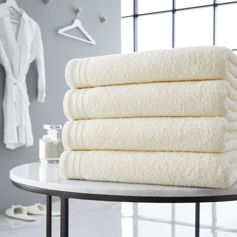 4pk Wilsford Bath Sheet 75x135, Cream
