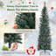 Arbre de Noël mince pin vert / blanc avec pommes de pin-739361445