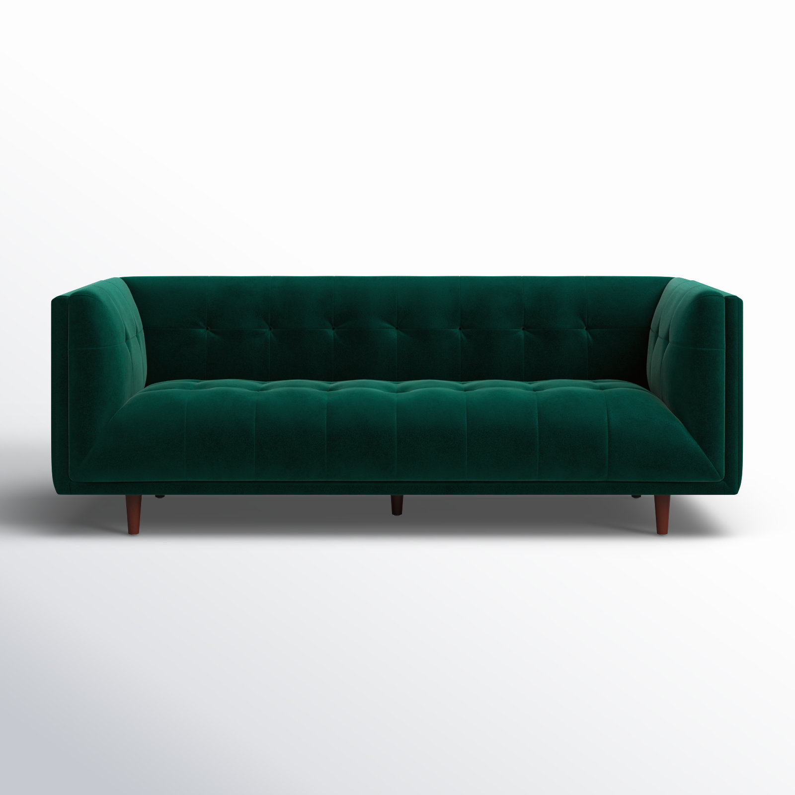 George 82'' Upholstered Sofa, Emerald Green Velvet