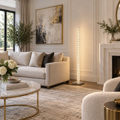 Lampe sur pied colonne en cristal Boyadjis