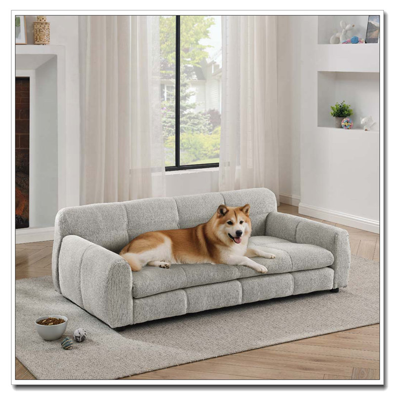 Lit rectangulaire pour chien, canapé-lit pour chien, Beige