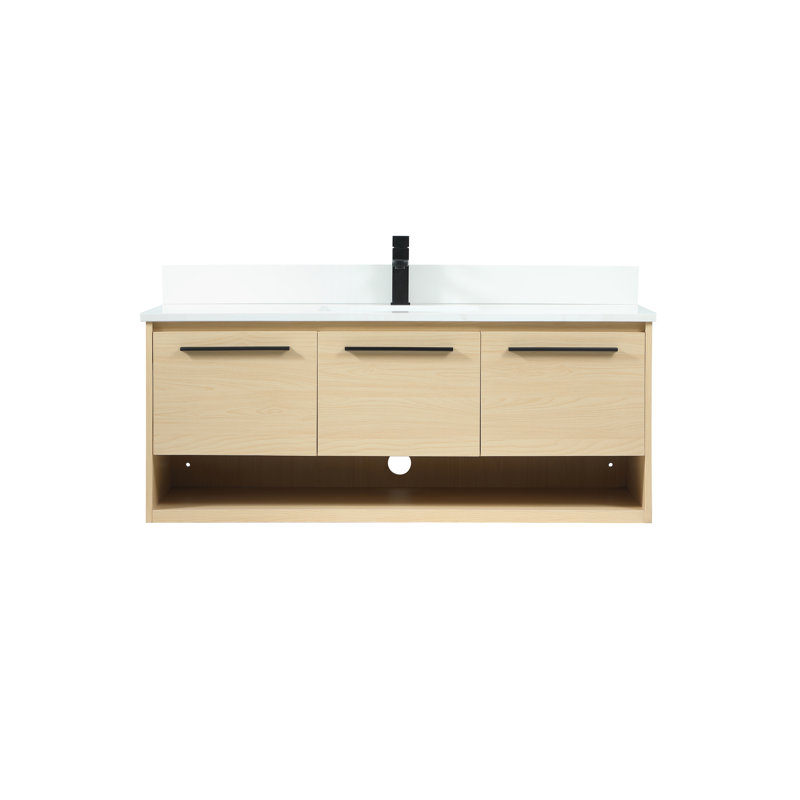 Ensemble de meuble-lavabo simple mural 48 po Roman, Blanc