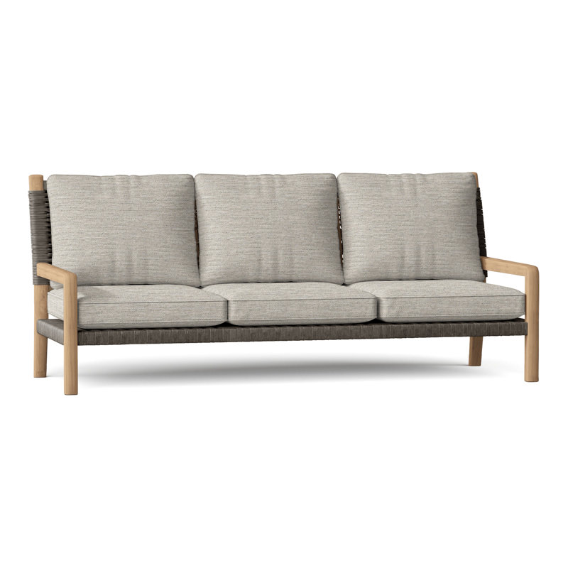 Hudson Outdoor 3 - Seat Patio Sofa, Fog Rain, Charcoal Lace