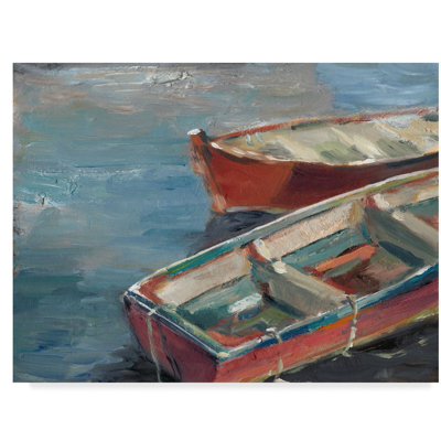 Wrapped Canvas Wall Art - Ethan Harper 'Boats By The Lake I' Wall Art for Living Room, Bedroom, or Office Décor - 35x47