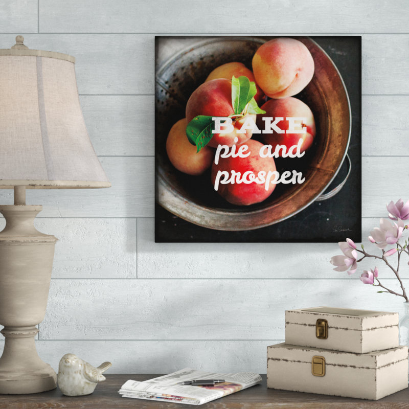 Market Fresh Peaches by Sue Schlabach - No Frame Print on Canvas, 51cm H x 51cm W x 3.8cm D