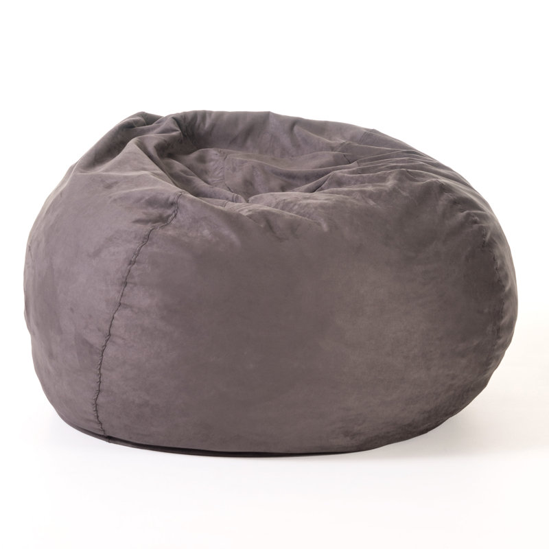 Microfiber / Microsuede Bean Bag Chair & Lounger, Charcoal