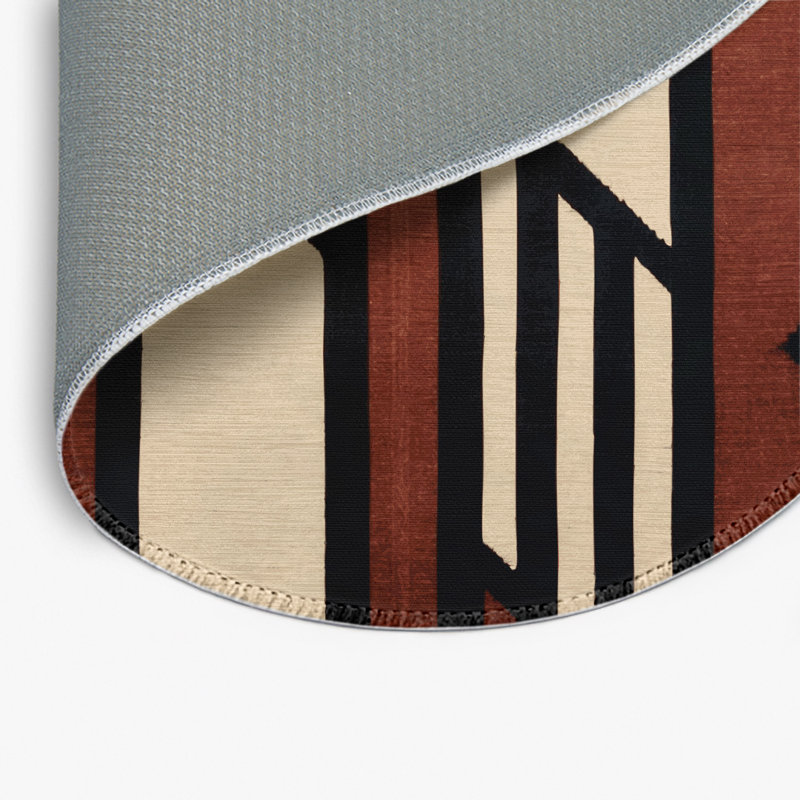 Turkish Brown Indoor and Outdoor Area Rug, Round 5'
