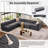 121.8" Upholstered Sectional Modern Chenille Modular Compression Banquette Sofa Dining Booth-494645477-494645483