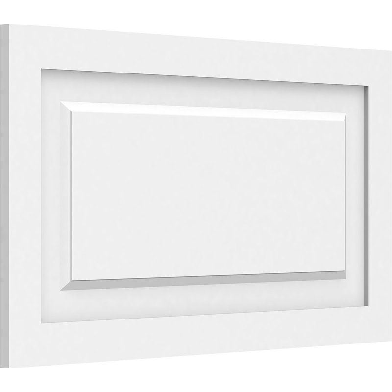 Panneau mural Harrison 3D en blanc, H 16 po x l 28 po x P 0,63 po