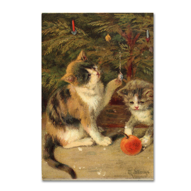 « kitty chats », art mural sur toile tendue, H 19 po x l 12 po