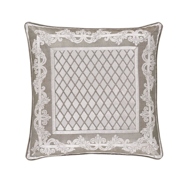 Vito White Polyester 18x18 Square Decorative Throw Pillow